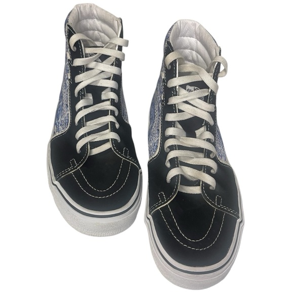 VANS Sk8-Hi Men's Sneakers Black/Blue Lightning Bolt, High Top, Size 10 - Picture 2 of 12